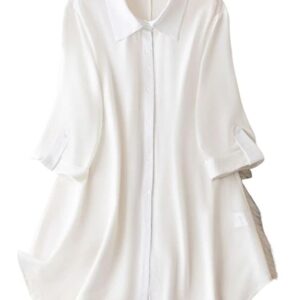 Western Dress || Rayon Solid Button Front Shirt Dress for Women || Roll Tab Sleeve & Collared Neck Flared Dress || Office || Summer Short Dresses for Women.