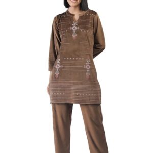 Women's Supersoft Velvet Printed Nightsuit for Winter wear