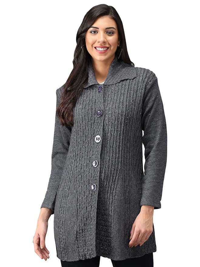 Women's Ladies Winter wear Woolen Self Cardigans Sweaters